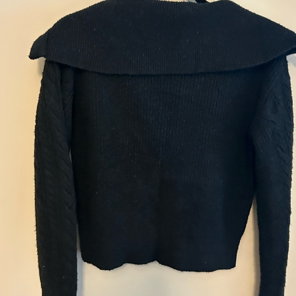 Scoop Black Zip-Up Women's Cardigan - Picture 4 of 4